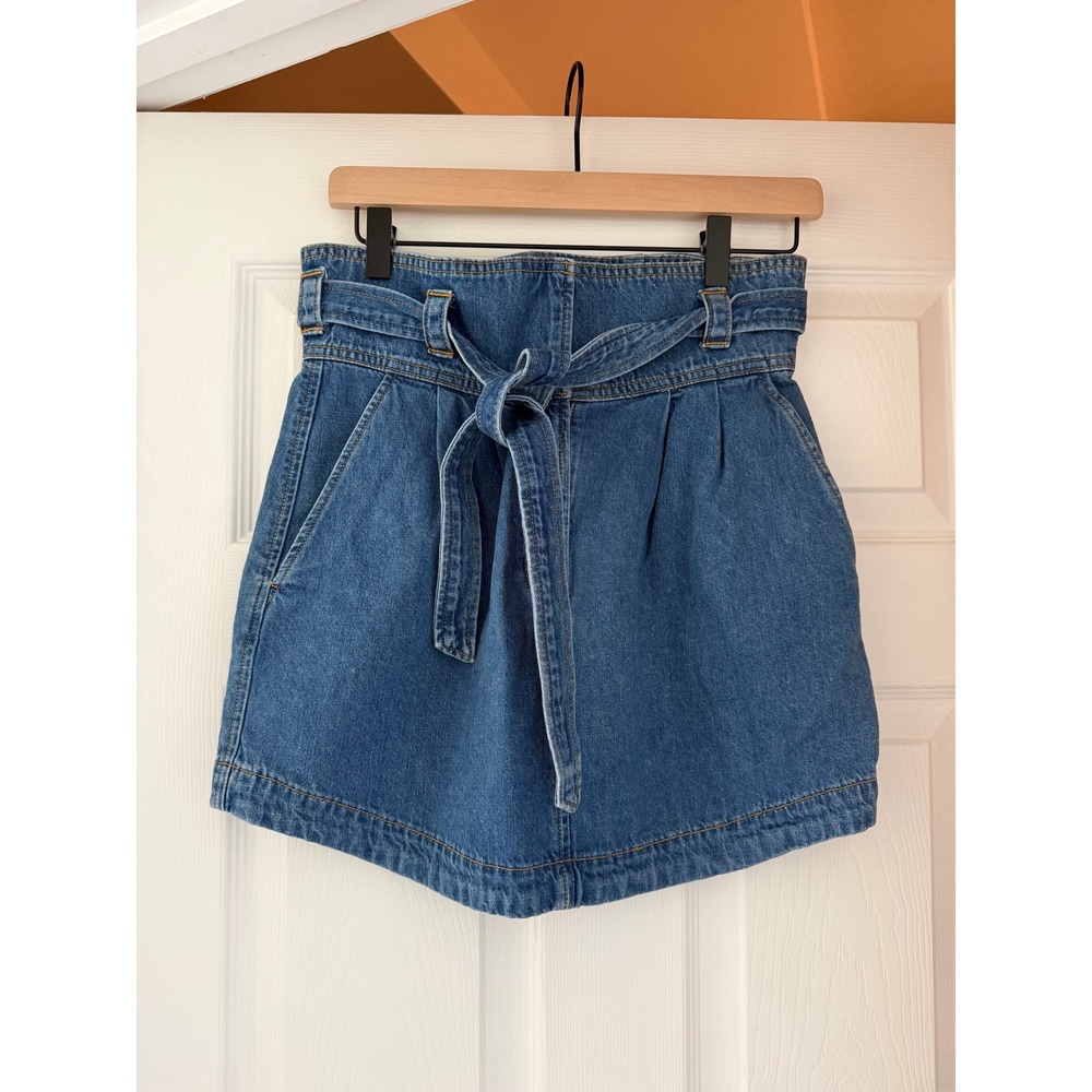 Wilfred Free Denim Tie Belt Skirt Boho Coquette Preppy